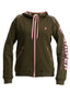 Ladies Hoody Reactor Fleece Olive/Pink