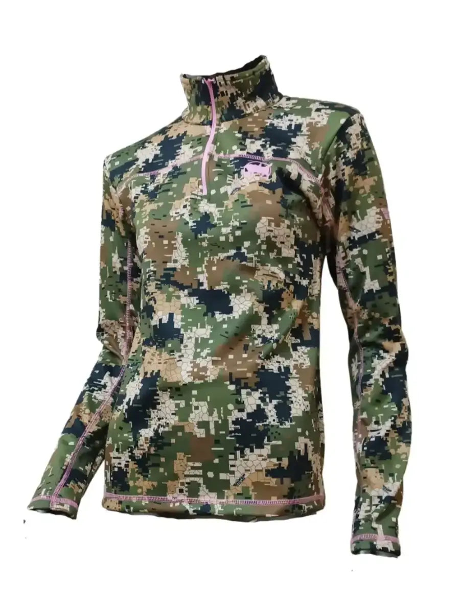 Pixelate Ladies Active 1/4 Zipper Secondary image