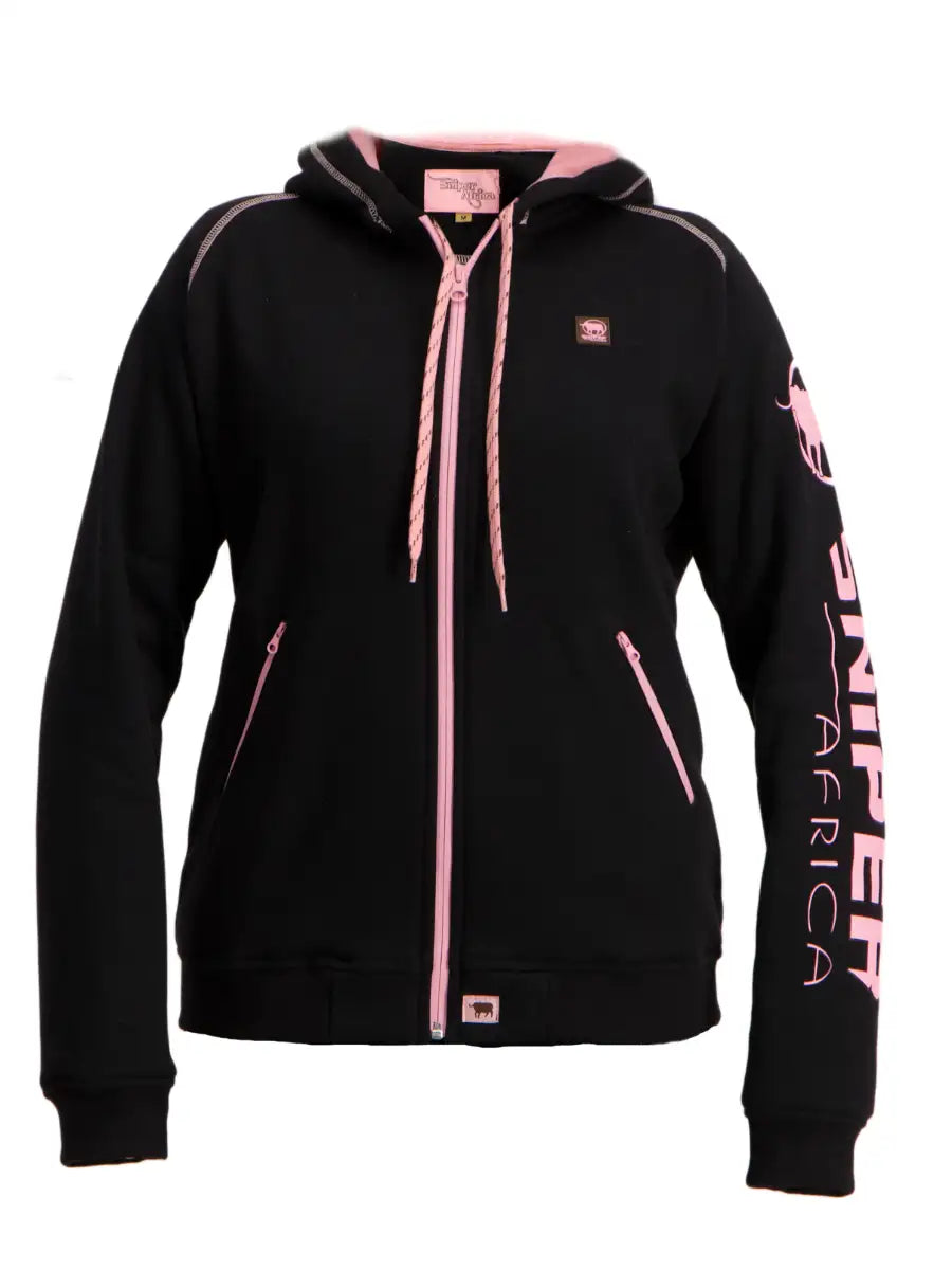 Ladies Hoody Reactor Fleece Black/Pink Main image