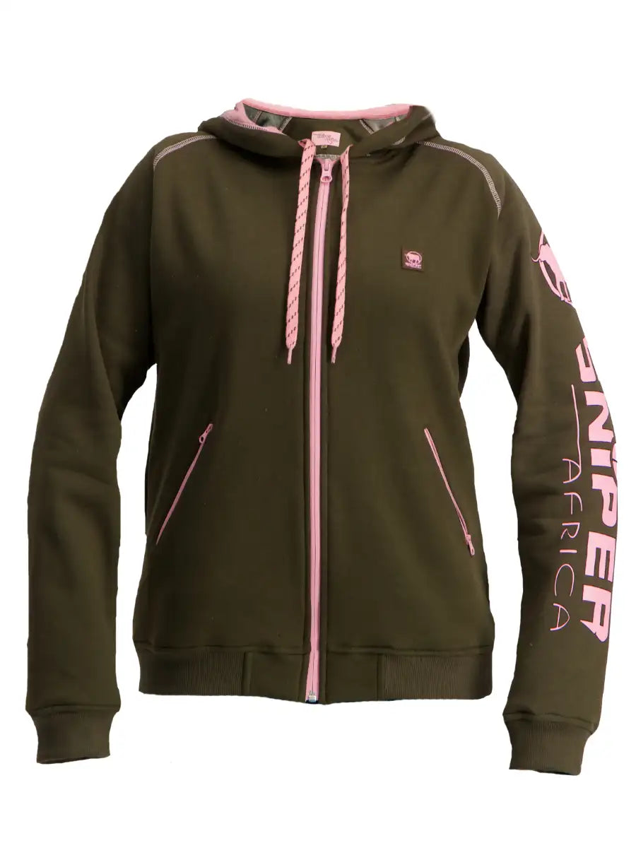 Ladies Hoody Reactor Fleece Olive/Pink Main image
